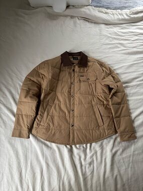 Brixton Quilted Jacket with Brown Corduroy Collar and Tan Body